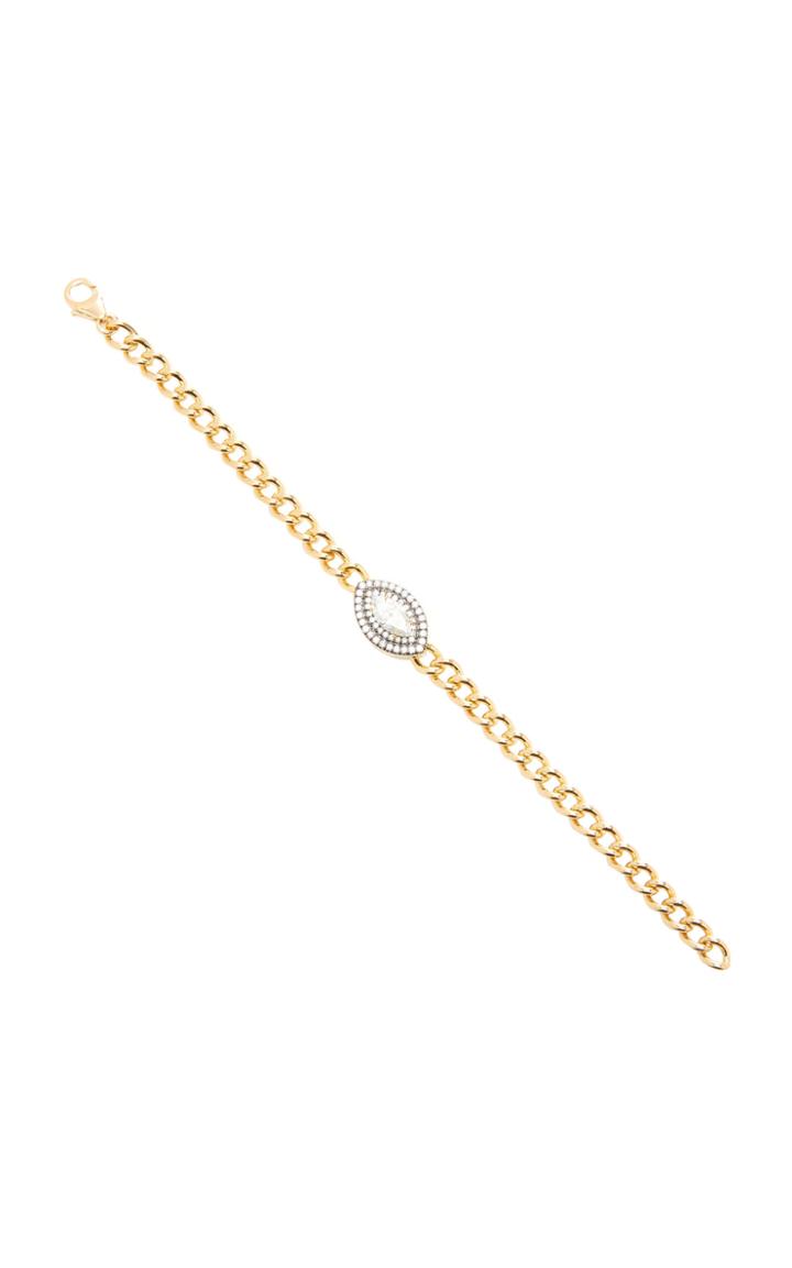 Jemma Wynne Toujours Large Curb Link And Diamond Bracelet