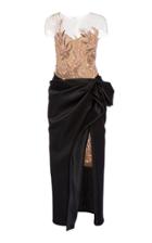 Moda Operandi Marchesa Embroidered Satin-tulle Dress Size: 0