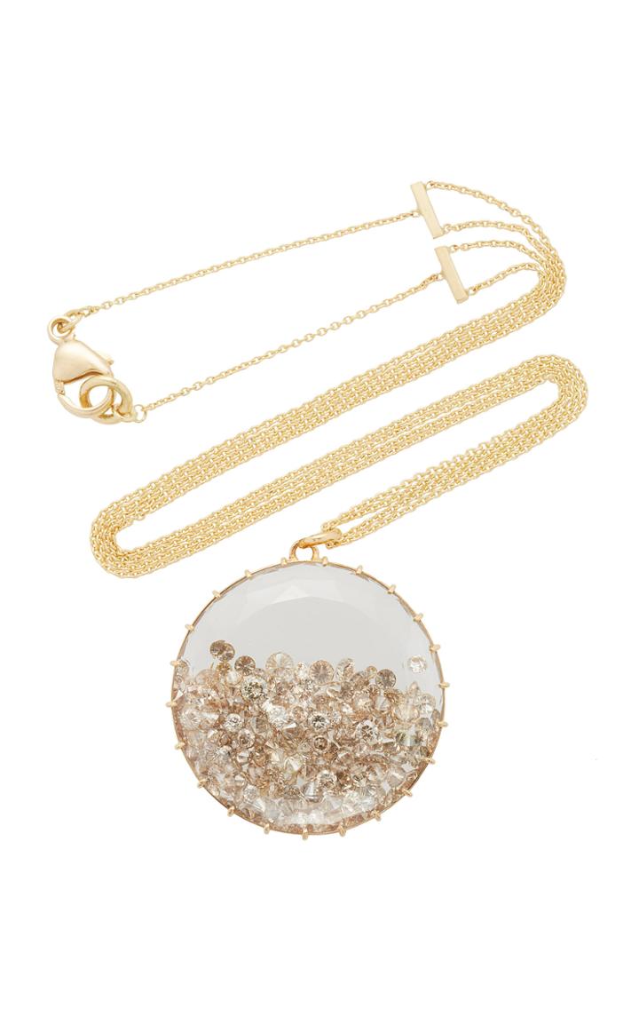Renee Lewis Pink And Cinnamon Diamond Shake Necklace
