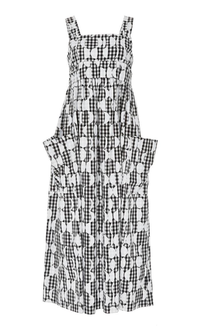 Whit Gingham Maxi Pocket Dress
