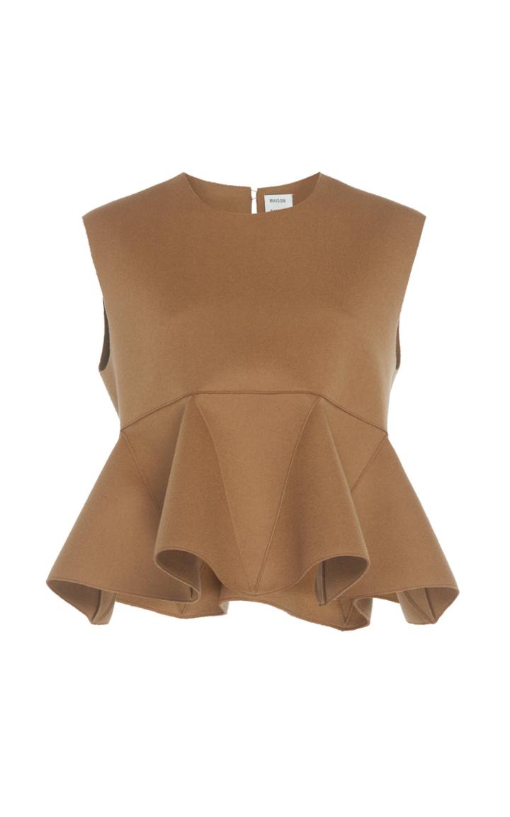 Maison Rabih Kayrouz Wool And Cashmere-blend Peplum Top