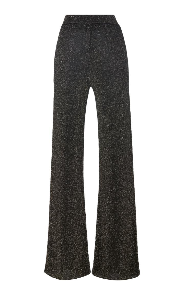 Nanushka Toli High-waist Lurex-knit Pants