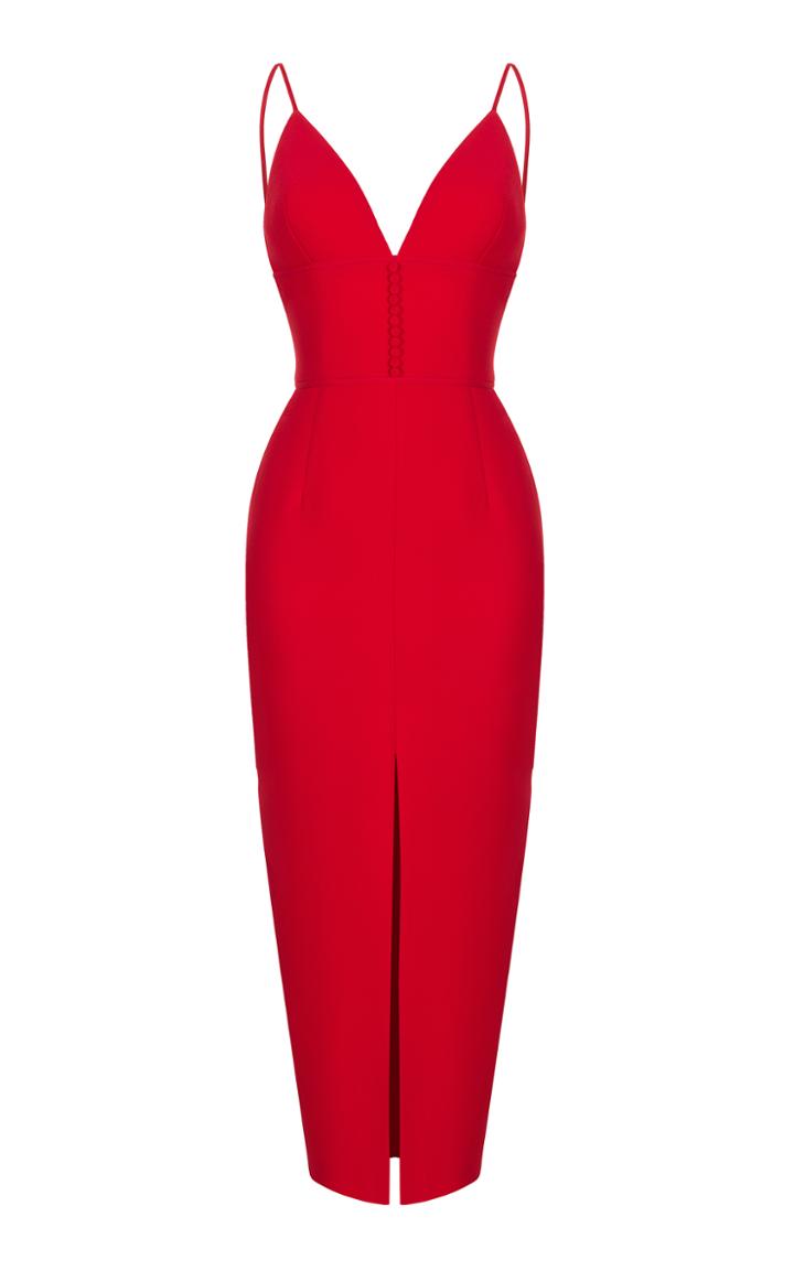 Rasario Sleeveless Crepe Midi Dress