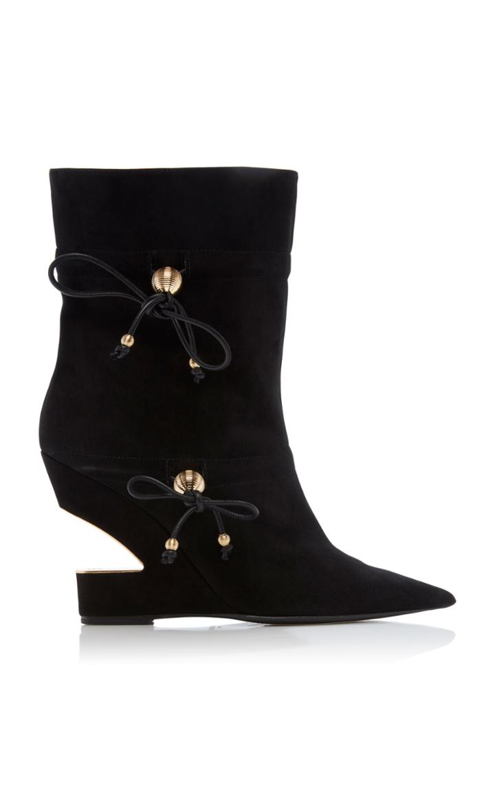 Balmain Maya Cut Out Leather Booties
