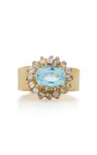 Renee Lewis 18k Gold Aquamarine And Diamond Ring