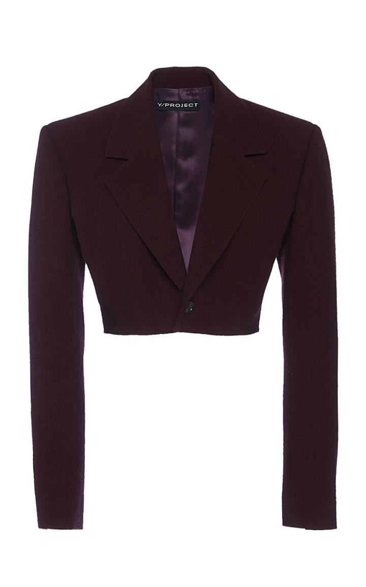 Moda Operandi Y/project Cropped Single-breastd Wool-blend Blazer Size: 34