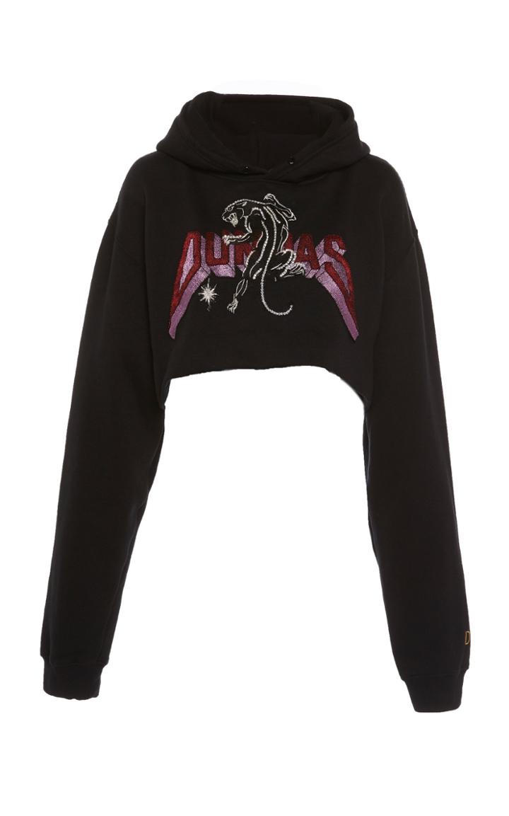 Dundas Cropped Logo-printed Cotton-jersey Hooded Sweatshirt