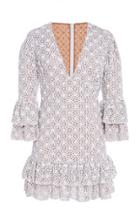 Michael Kors Collection Embroidered Two Tier Cotton Dress