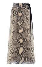 Prada Tie-detailed Printed Chiffon Midi Skirt