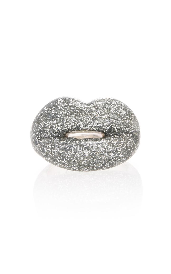 Moda Operandi Hot Lips By Solange Glitter Silver Sterling Silver Ring