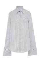 Anna Quan Accent Striped Button Up Shirt