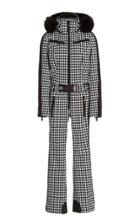 Goldbergh France Fur-trimmed Houndstooth Down Ski Jumpsuit