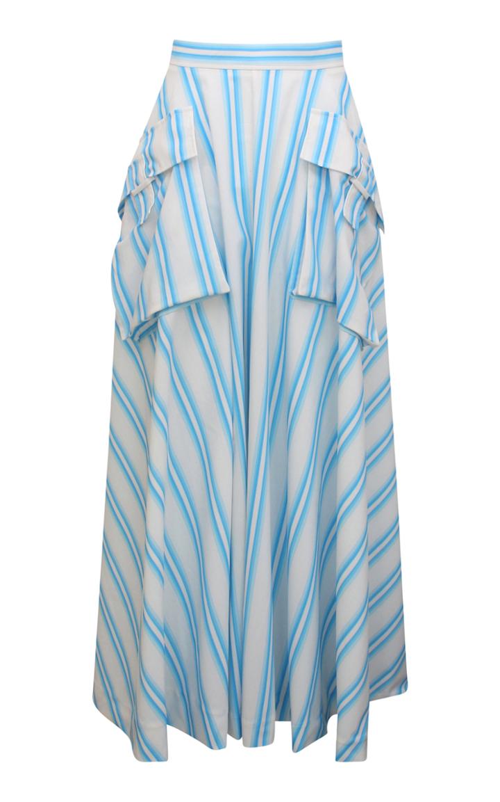 Moda Operandi Rejina Pyo Lena Pocket-detailed Striped Organic Cotton Full Maxi Skirt