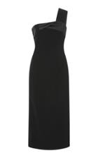 Victoria Beckham One-shoulder Satin-trimmed Jersey Midi Dress