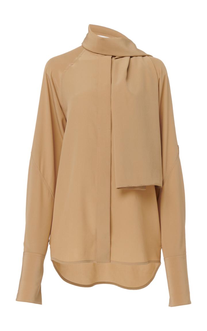 Victoria Beckham Tie-neck Silk-crepe Blouse