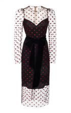Monique Lhuillier Sheer Long Sleeve Midi Dress With Heart Print