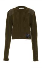 Proenza Schouler Pswl Paneled Cable-knit Wool And Cotton-blend Sweater