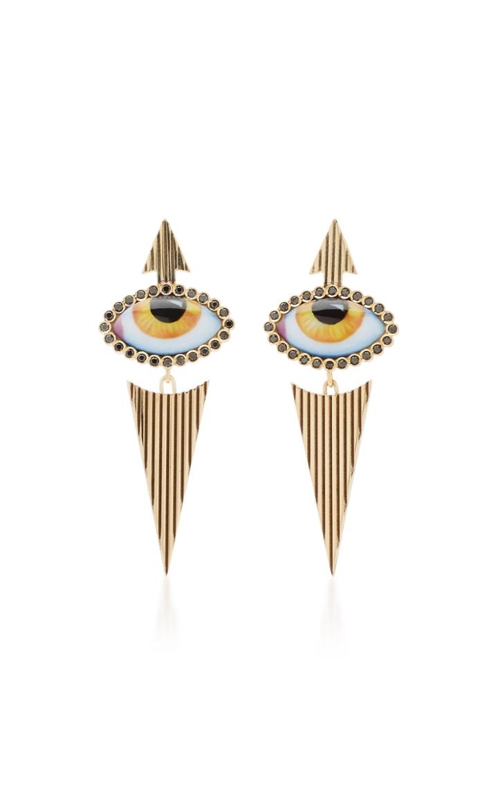 Lito 14k Yellow-gold And Diamond Eye Earrings