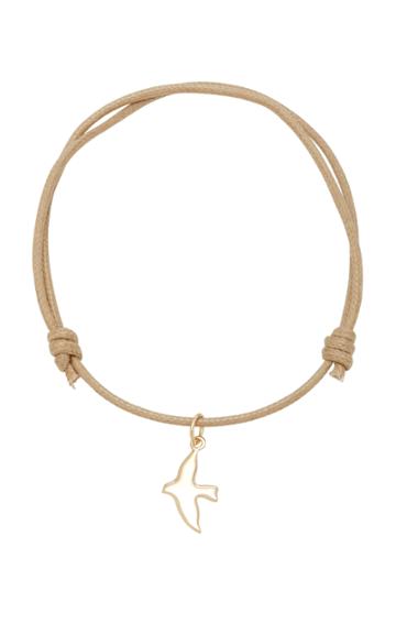 With Love Darling Peace Dove 18k Gold Cord Bracelet
