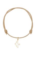 With Love Darling Peace Dove 18k Gold Cord Bracelet