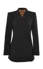 Alberta Ferretti Pinstripe Structured Blazer Jacket