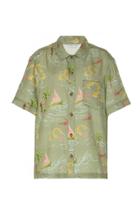 Moda Operandi Rejina Pyo Printed Linen Button-front Shirt Size: M