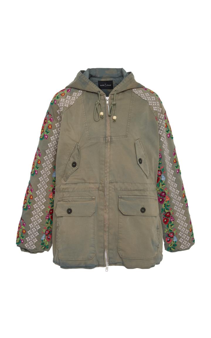 Needle & Thread Cross Stitch Flower Parka