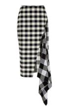 Monse Split Gingham Slash Skirt