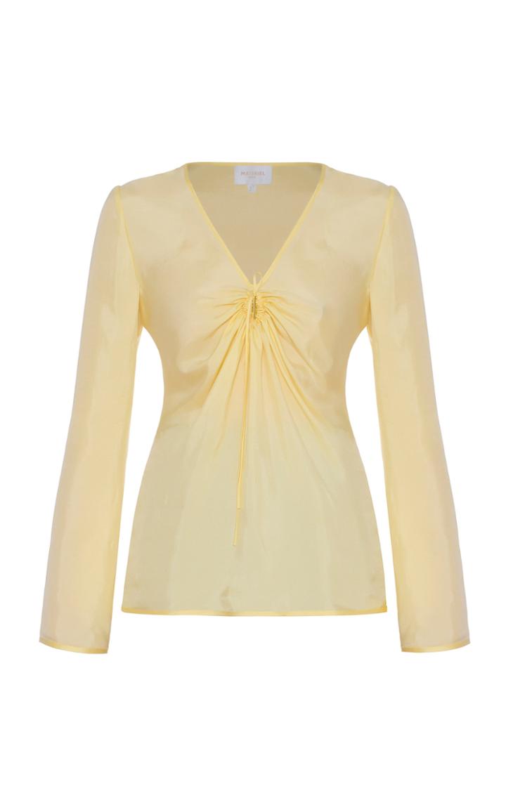 Moda Operandi Matriel Long Sleeve Keyhole Cupro Blouse