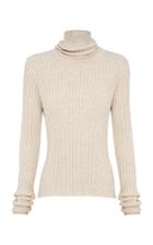 Anna Quan Heather Rib-knit Cotton Turtleneck