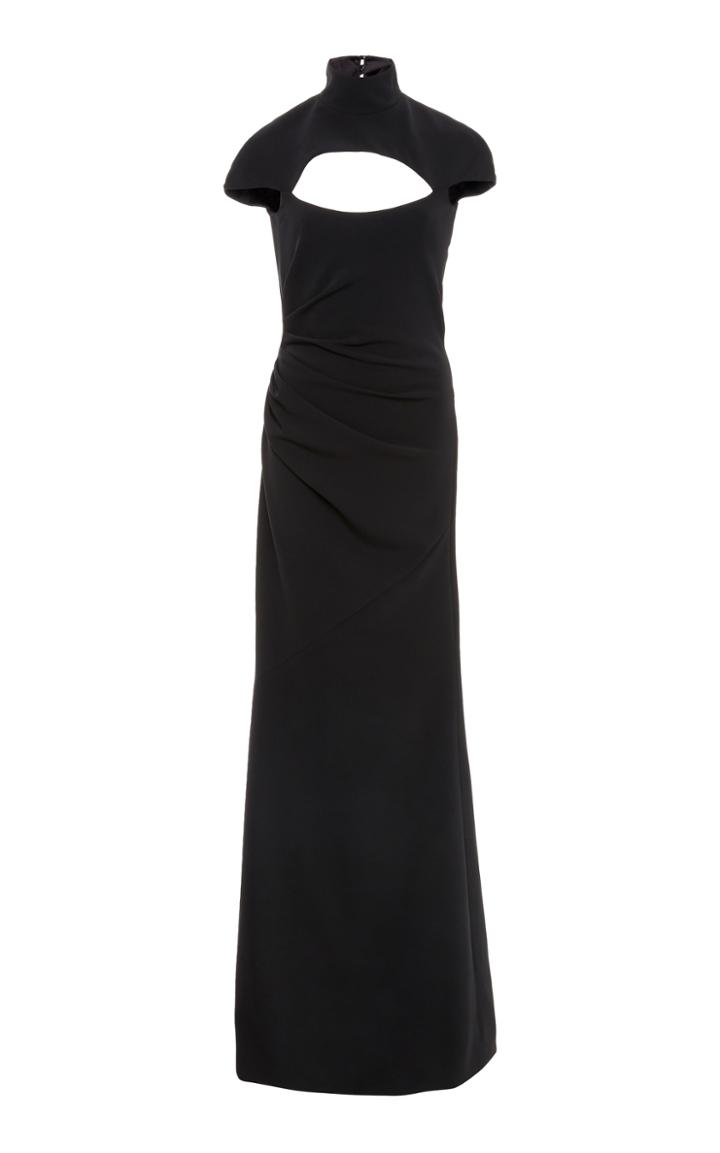 Christian Siriano Textured Crepe Cut Out Gown