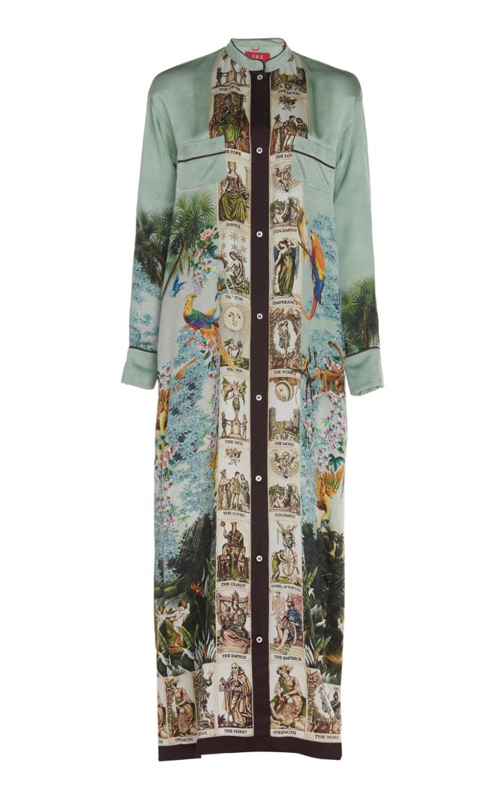 For Restless Sleepers Galene Printed Silk Maxi Dress