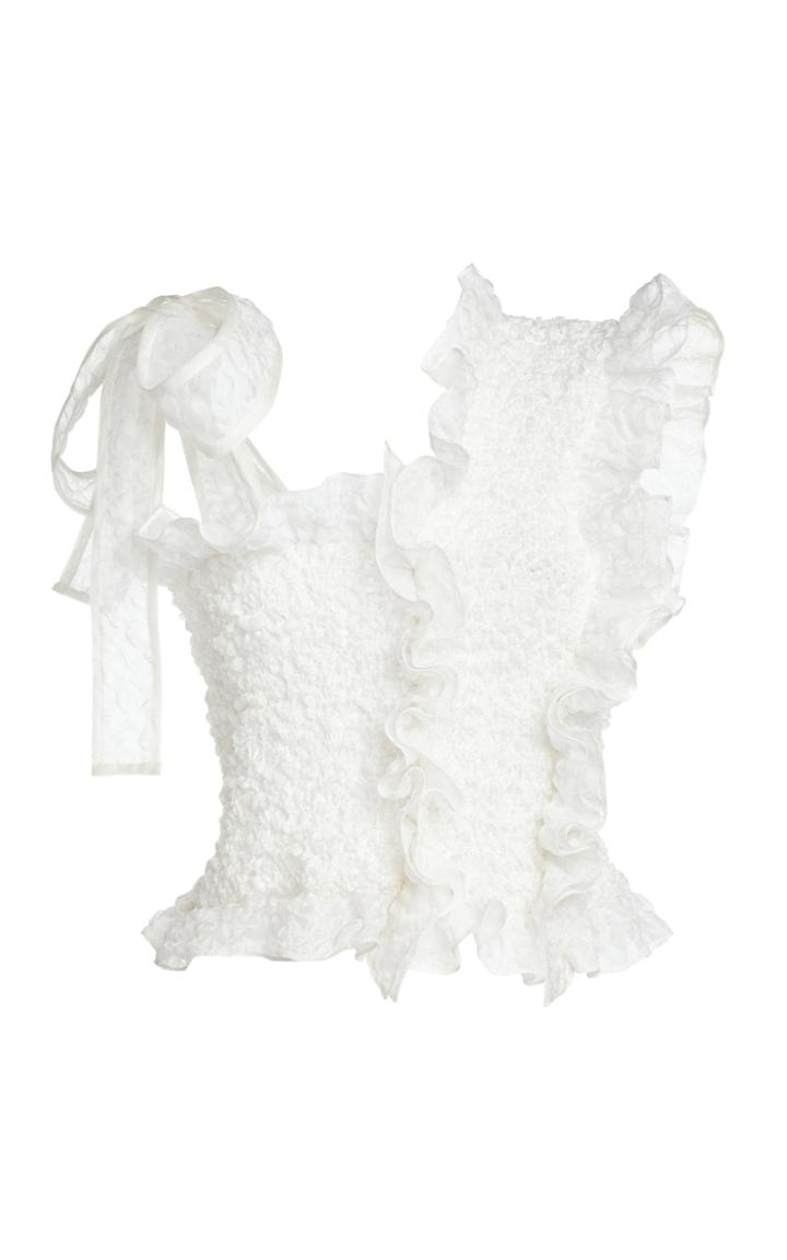 Moda Operandi Cecilie Bahnsen Lou Ruffled Silk Top