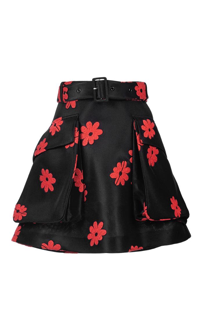 Simone Rocha Floral Embroidered Mini Skirt