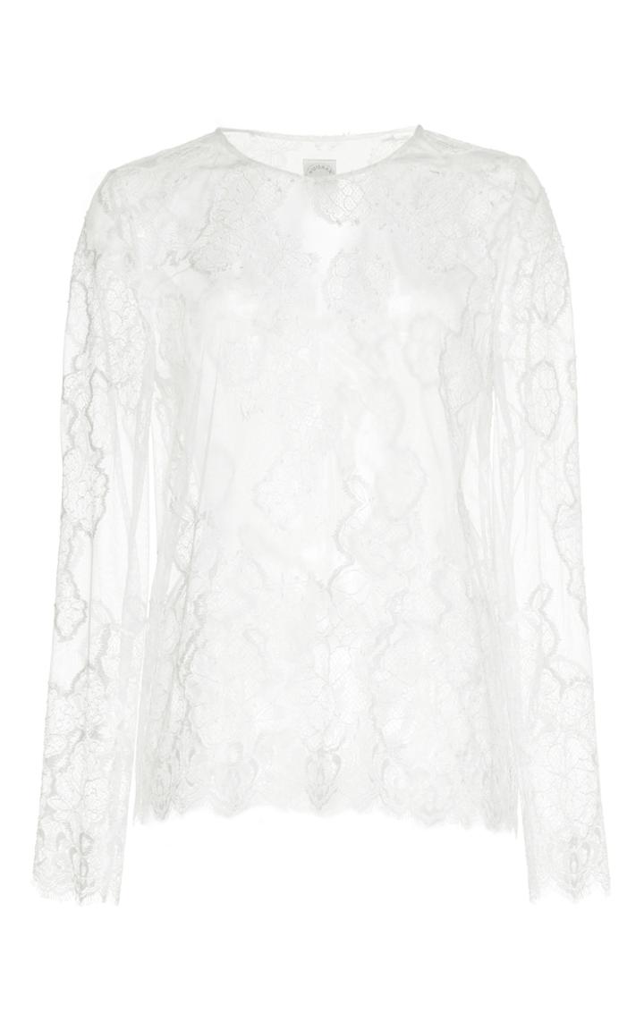 Huishan Zhang Piper Long Sleeve Lace Top