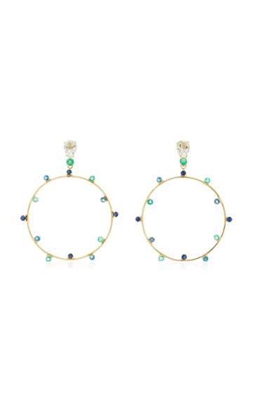 Carolina Neves 18k Gold Multi-stone Circle Earrings
