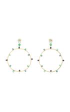 Carolina Neves 18k Gold Multi-stone Circle Earrings