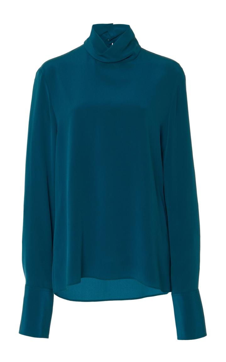 Joseph Biva Turtleneck Silk Blouse