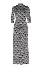 Paco Rabanne Printed Jersey Ruched Slit Dress