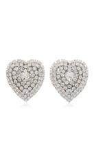 Moda Operandi Alessandra Rich Mini Crystal Heart Earrings