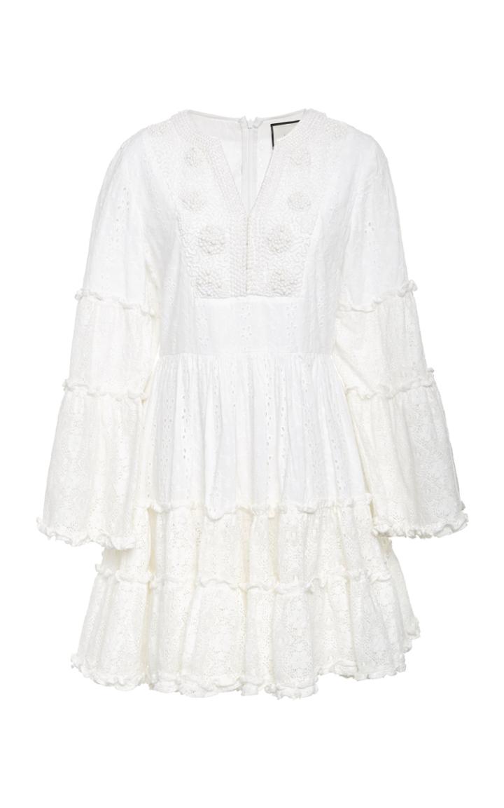 Alexis Norwa Embellished Eyelet Mini Dress