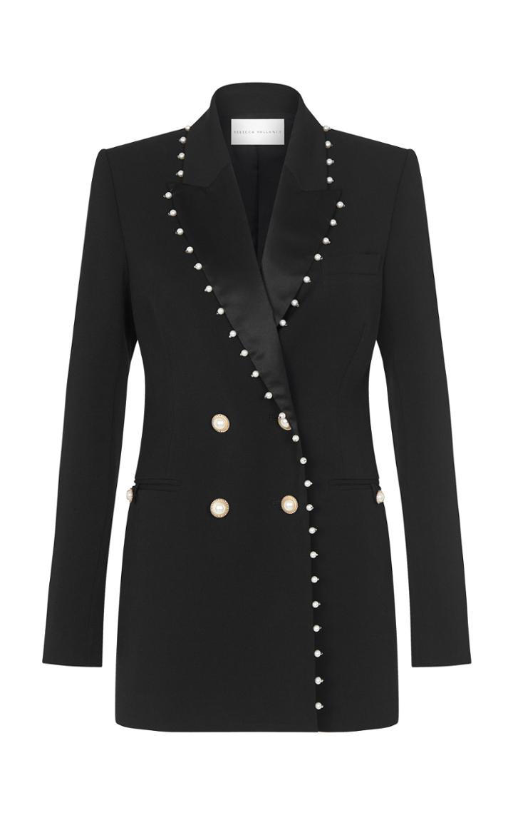 Rebecca Vallance Pipi Faux Pearl Trimmed Jacket