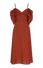 Moda Operandi Cult Gaia Katalina Twill Cold-shoulder Midi Dress Size: Xs