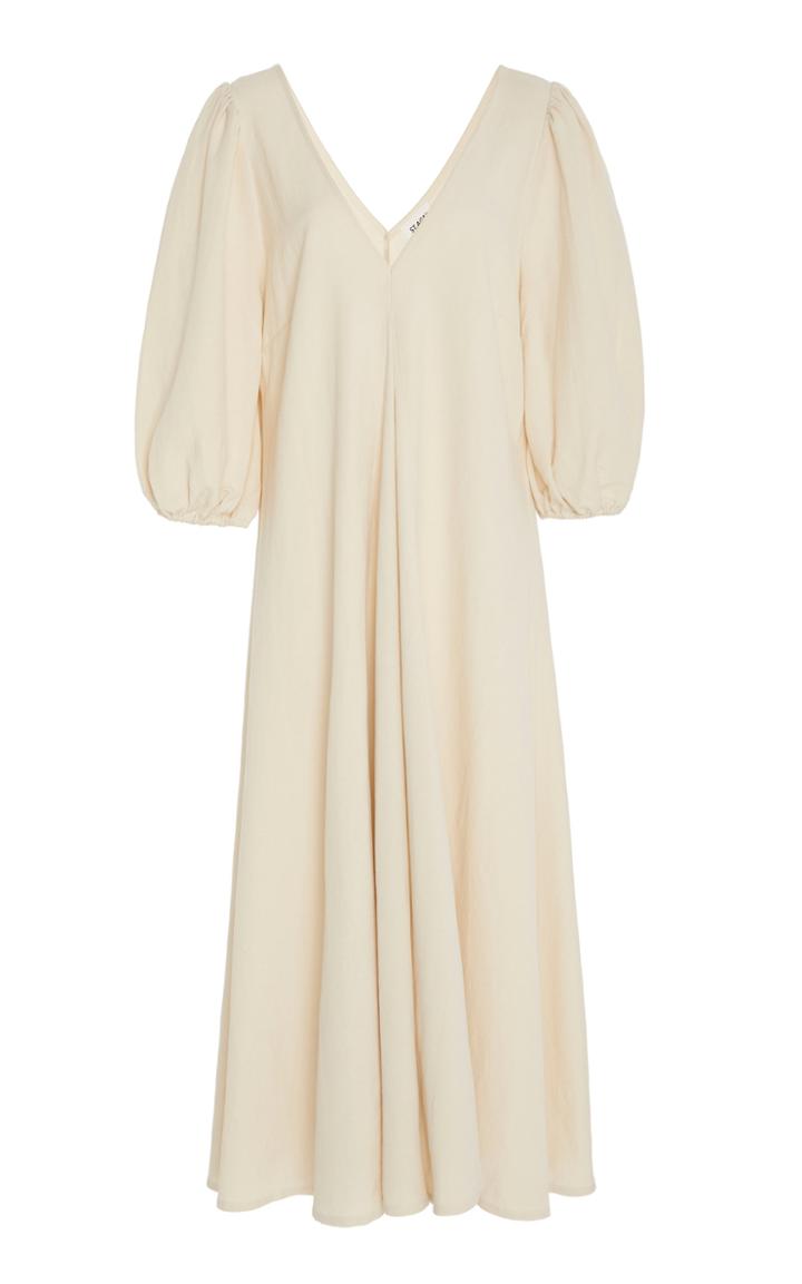 St. Agni Sunday Linen-blend Midi Dress Size: Xs