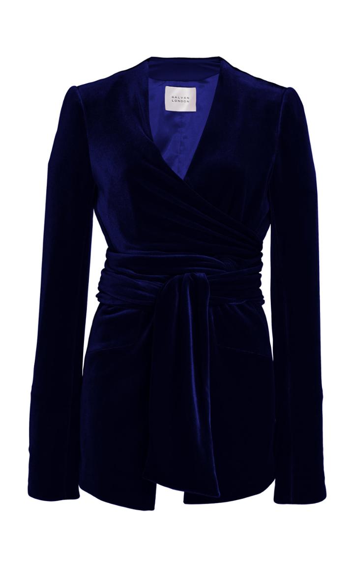 Galvan Winter Sun Tied Velvet Wrap Jacket