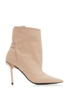 N21 Ruched Leather Ankle Boots