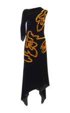 Peter Pilotto Chenille Velvet Off-the-shoulder Gown
