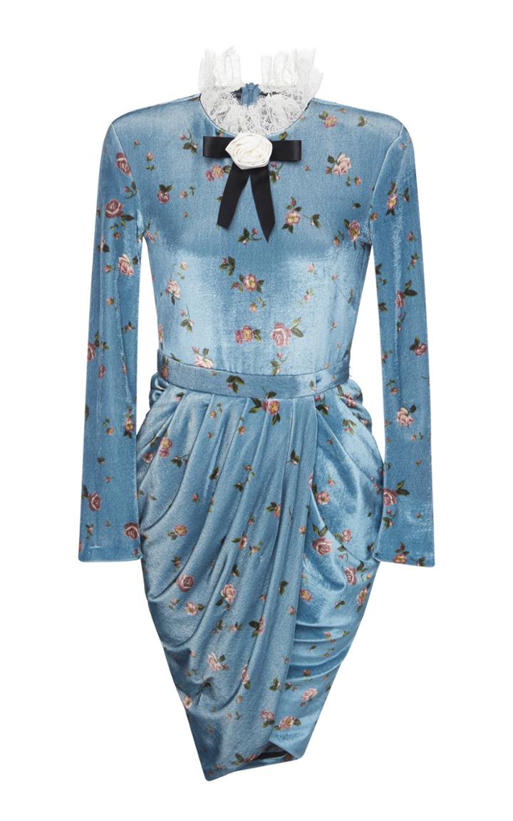 Philosophy Di Lorenzo Serafini Floral Print Velvet Dress
