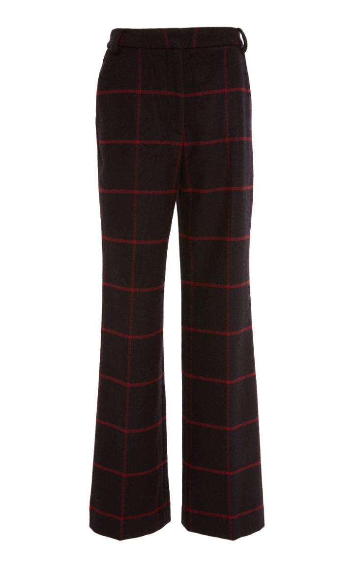 Self Portrait High-rise Check Trousers