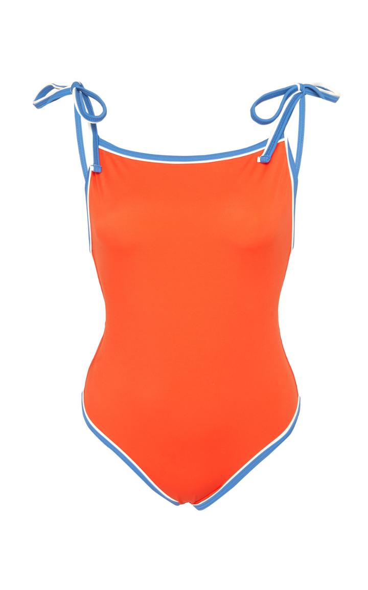 Solid & Striped Poppy Tie-detailed Swimsuit